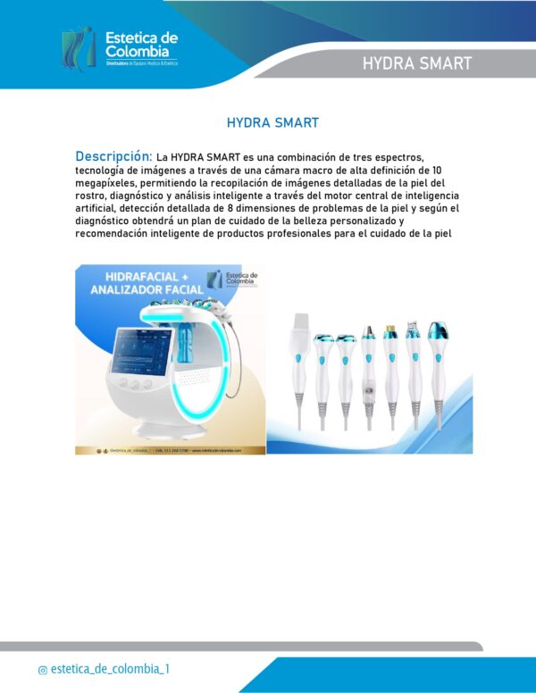 ¡Experimenta la máxima innovación en cuidado facial con el equipo Hydra Smart de Estética de Colombia! Somos líderes en el mercado colombiano en la provisión de equipos de vanguardia diseñados para brindarte resultados excepcionales.